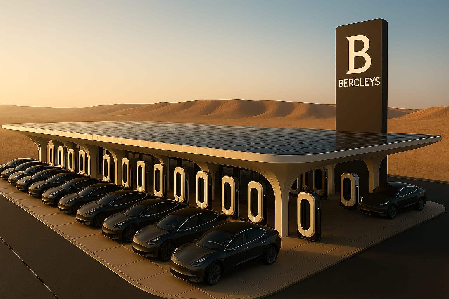 הדמיה של פרויקט אטלנטיס סיטי עם מלון יוקרה ומתחם טעינה לרכבים חשמליים